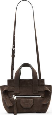 AllSaints Mini Perez Suede Top Handle Bag