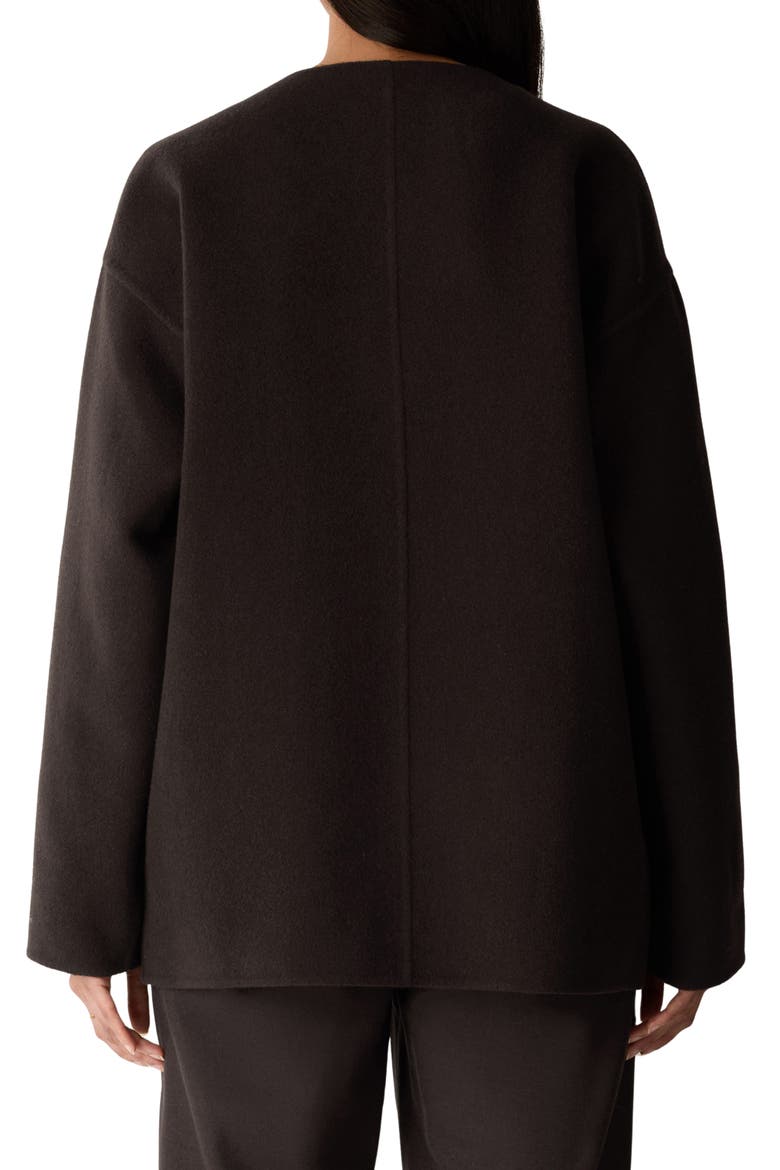 Round Neck Wool Short Coat, Alternate, color, COFFEE