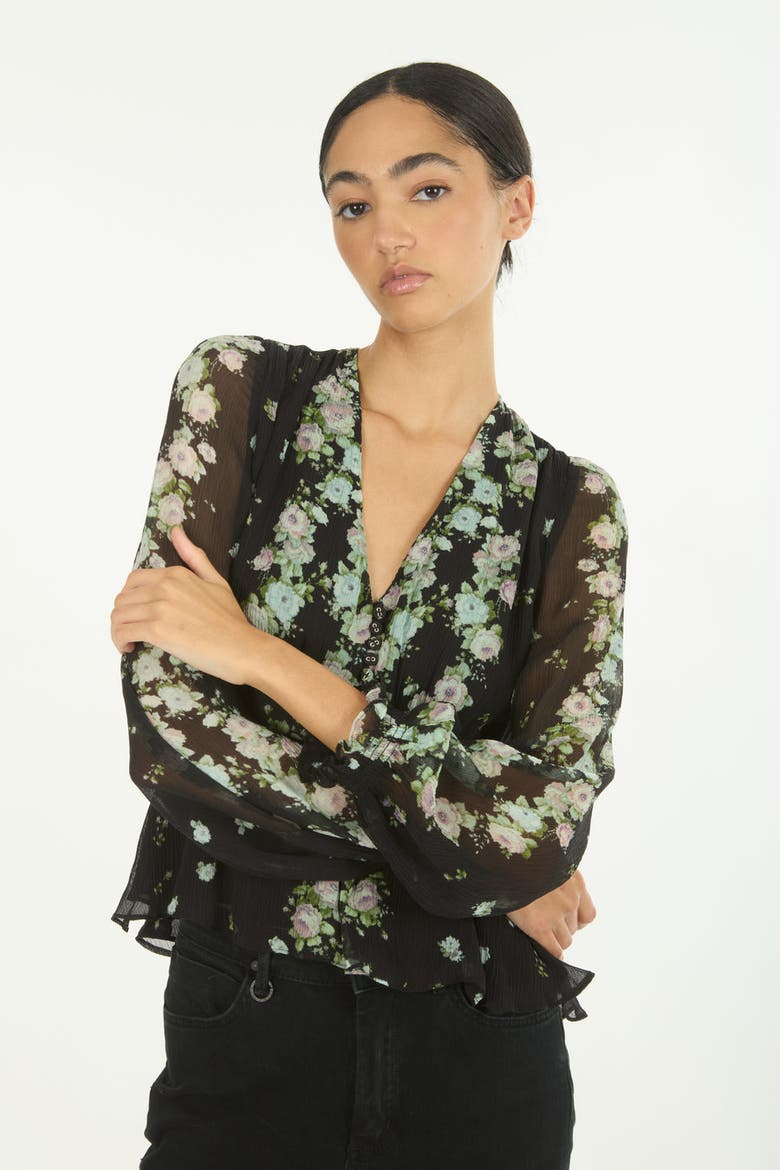 Emerson Blouse, Alternate, color, Black Floral Alley