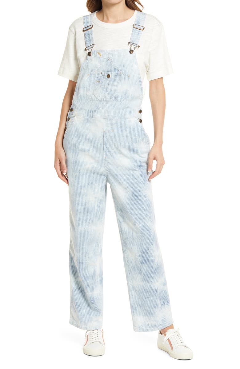 Faherty Mechanic Stripe Denim Overalls, Main, color, 