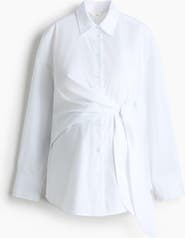 H&M Mama Tie-detail Cotton Shirt