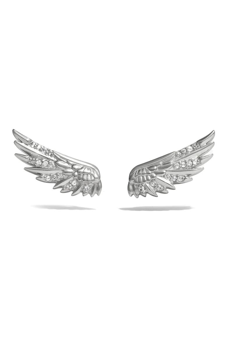 Sapphire Wing Ear Climbers, Main, color, 925 STERLING SILVER