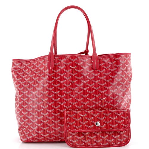 Pre-owned Goyard  Goyard Saint Louis Tote Coated Canvas Gm In Red