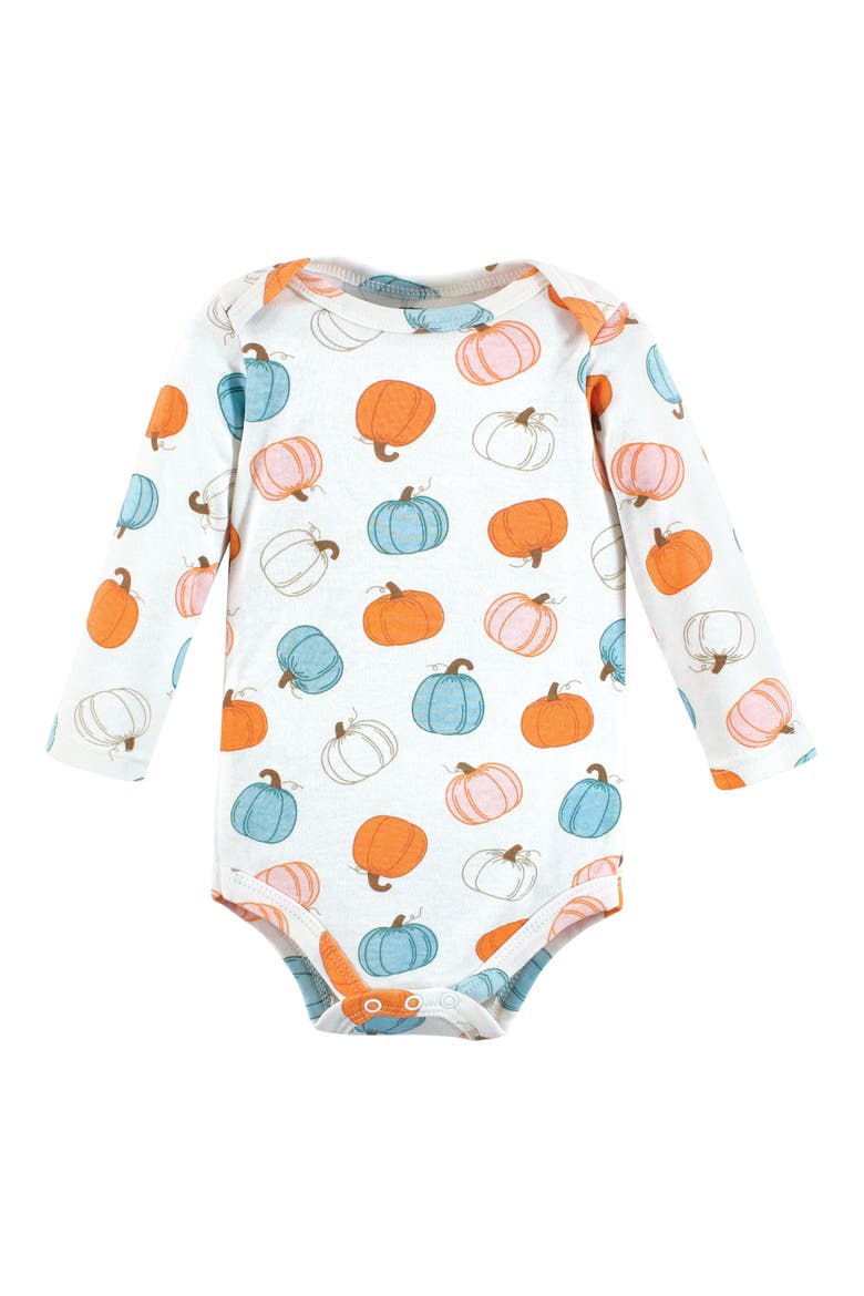 Soft Cotton Long-Sleeve Bodysuits 7-Piece Value Pack, Alternate, color, Happy Fall