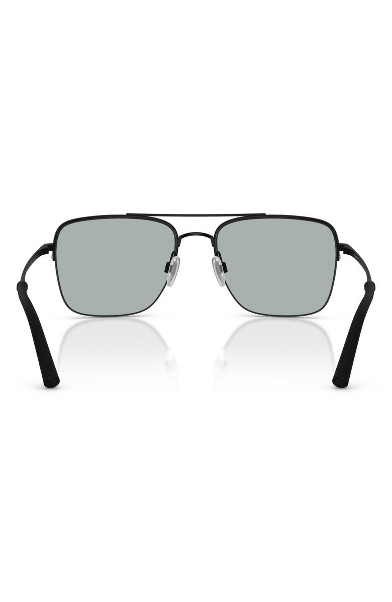 Oliver Peoples Roger Federer 56mm Polarized Pilot Sunglasses, Alternate, color, Matte Black / Black