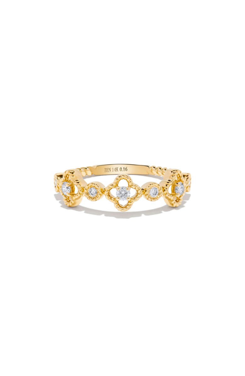 H.J. Namdar 14K Gold Diamond Clover Ring, Main, color, 14K Yellow Gold
