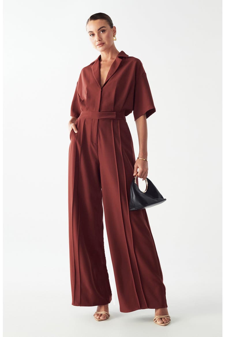 Ria Jumpsuit, Alternate, color, Brick Red