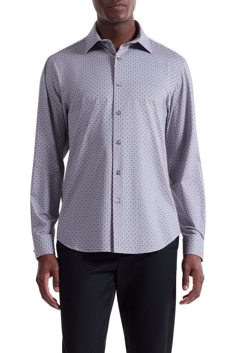 James OoohCotton® Button-Up Shirt, Main, color, PLATINUM