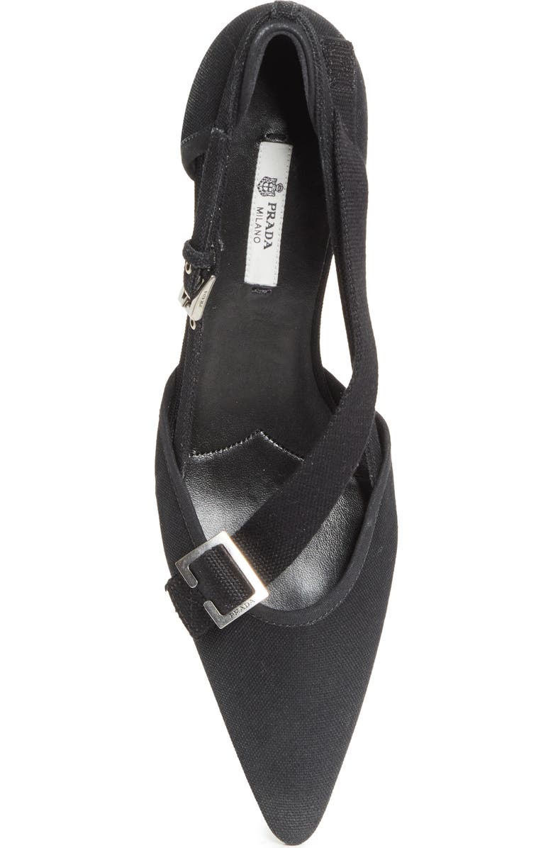 Prada Kitten Heel Pointed Toe Pump, Alternate, color, Nero