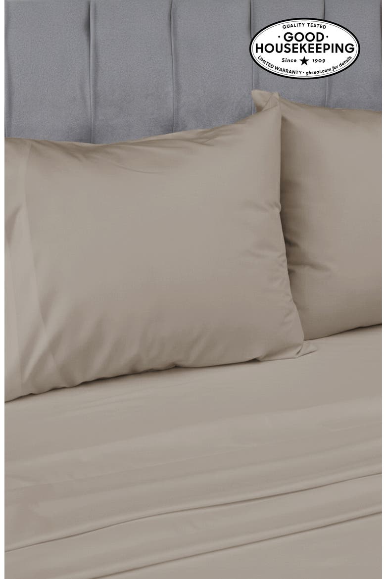Set of 2 Pillowcases - Signature Comfort 100% Egyptian Cotton Percale, Alternate, color, Mushroom Taupe