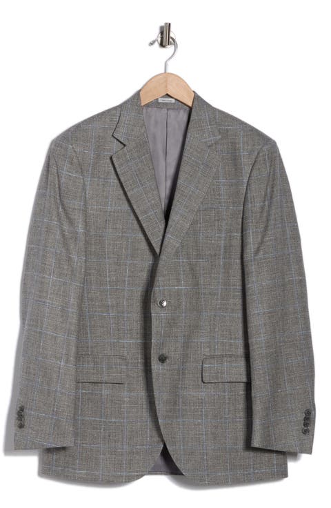 Flynn Classic Fit Windowpane Sport Coat (Regular, Short & Long)