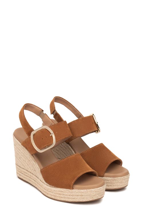 Nerogiardini Suede Buckled Strap Espadrille Wedge Sandals In Brown