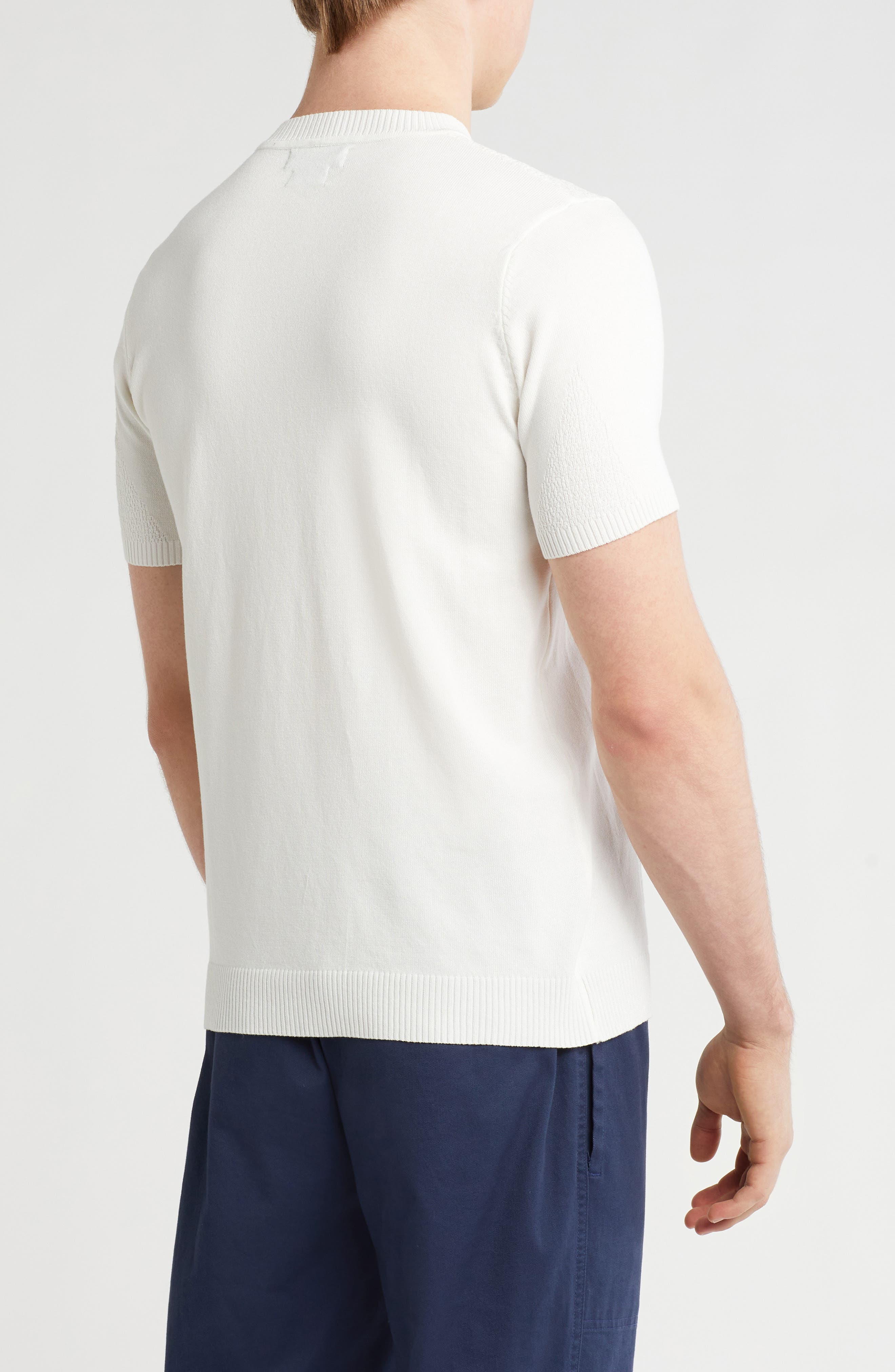 Textured Knit Short Sleeve Sweater - image 4