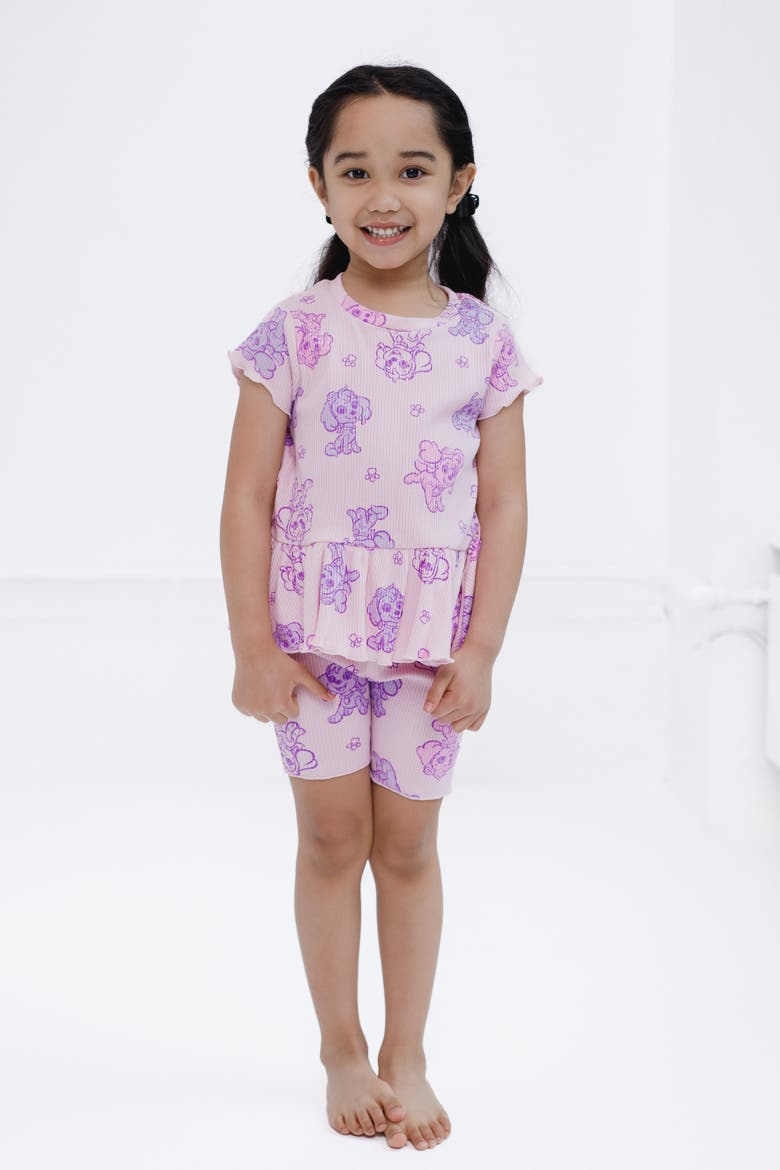 Skye 2-Piece Tee and Bike Shorts Set, Alternate, color, Skye Pink