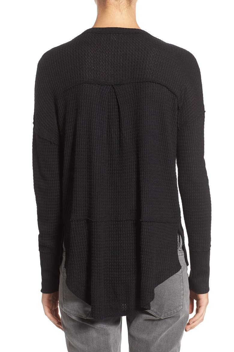 Thermal Henley Top, Alternate, color, BLACK