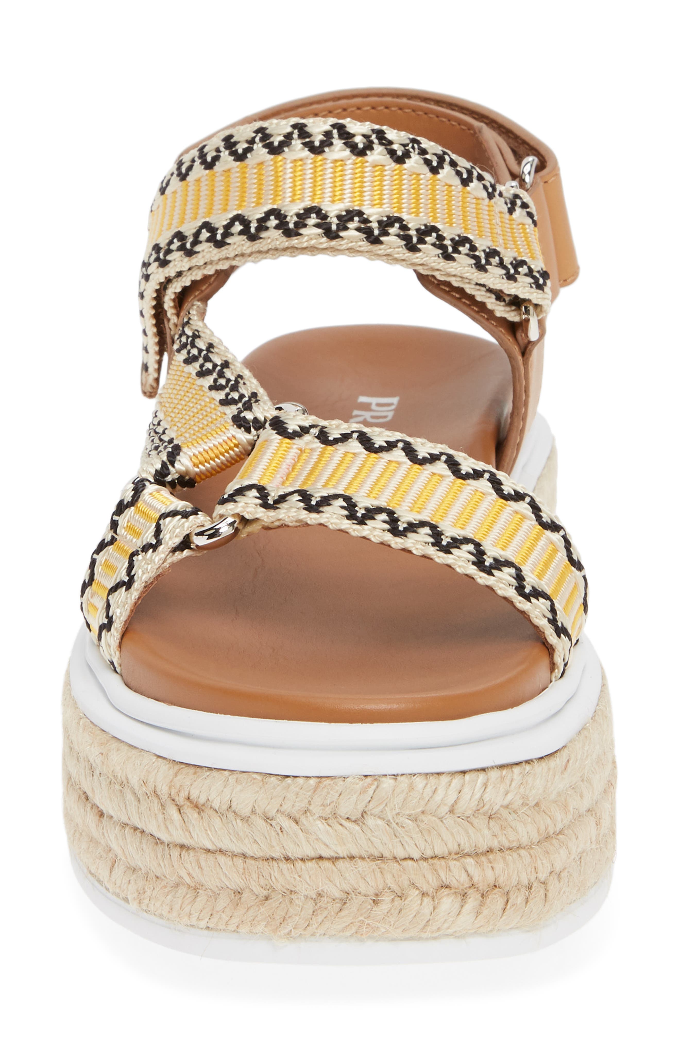 Platform Espadrille Sandal, Alternate, color, NATURAL/ ORANGE