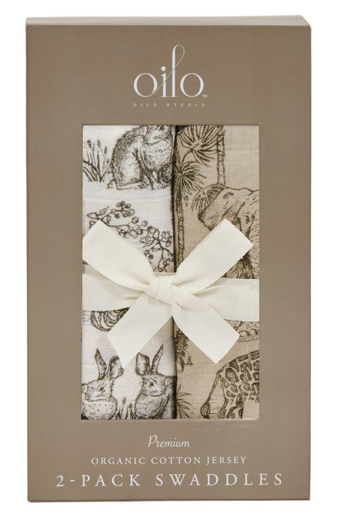 Assorted 2-Pack Organic Cotton Jersey Swaddle Blankets (Baby)