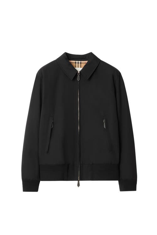 Burberry Cotton Gabardine Chester Harrington Jacket In Black