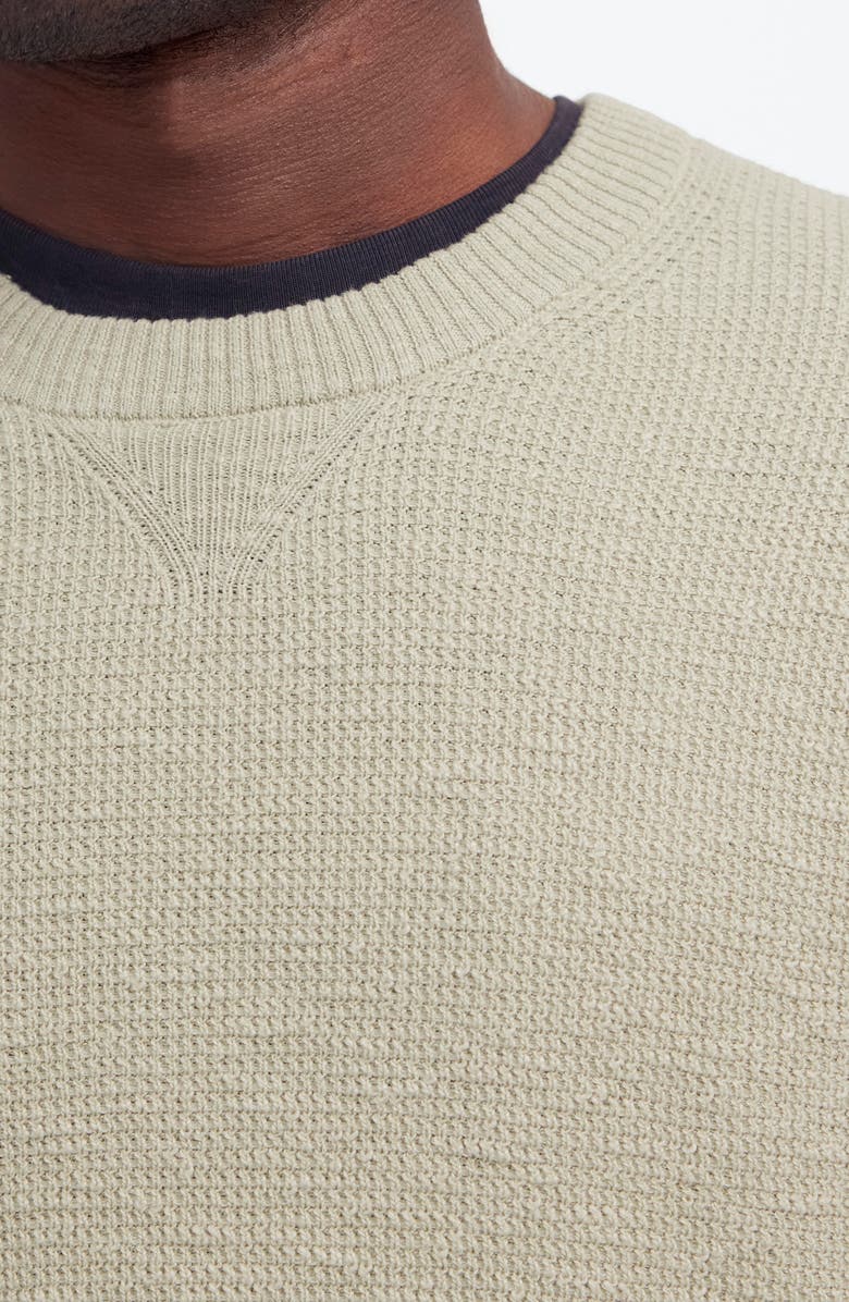 Madewell Waffle Knit Crewneck Sweater, Alternate, color, Dusty Celadon