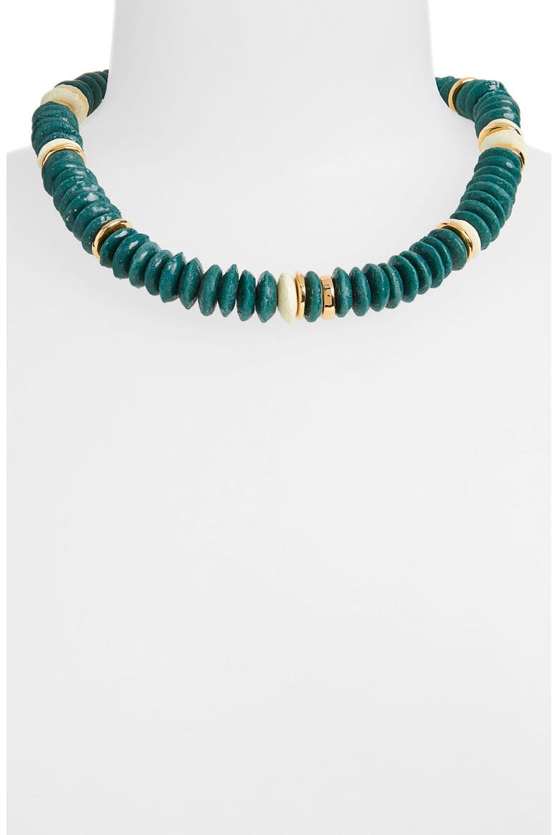Laguna Beaded Necklace, Alternate, color, FOREST GREEN