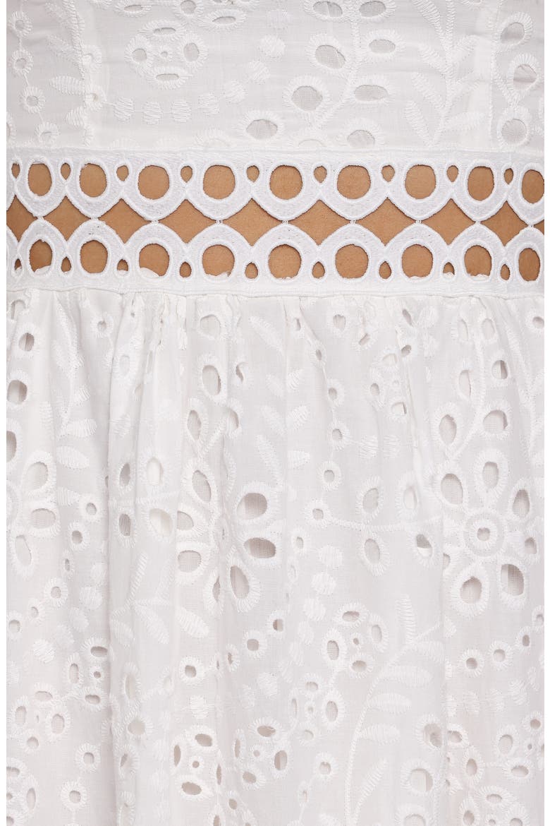 Melania Cotton Eyelet Maxi Dress, Alternate, color, WHITE