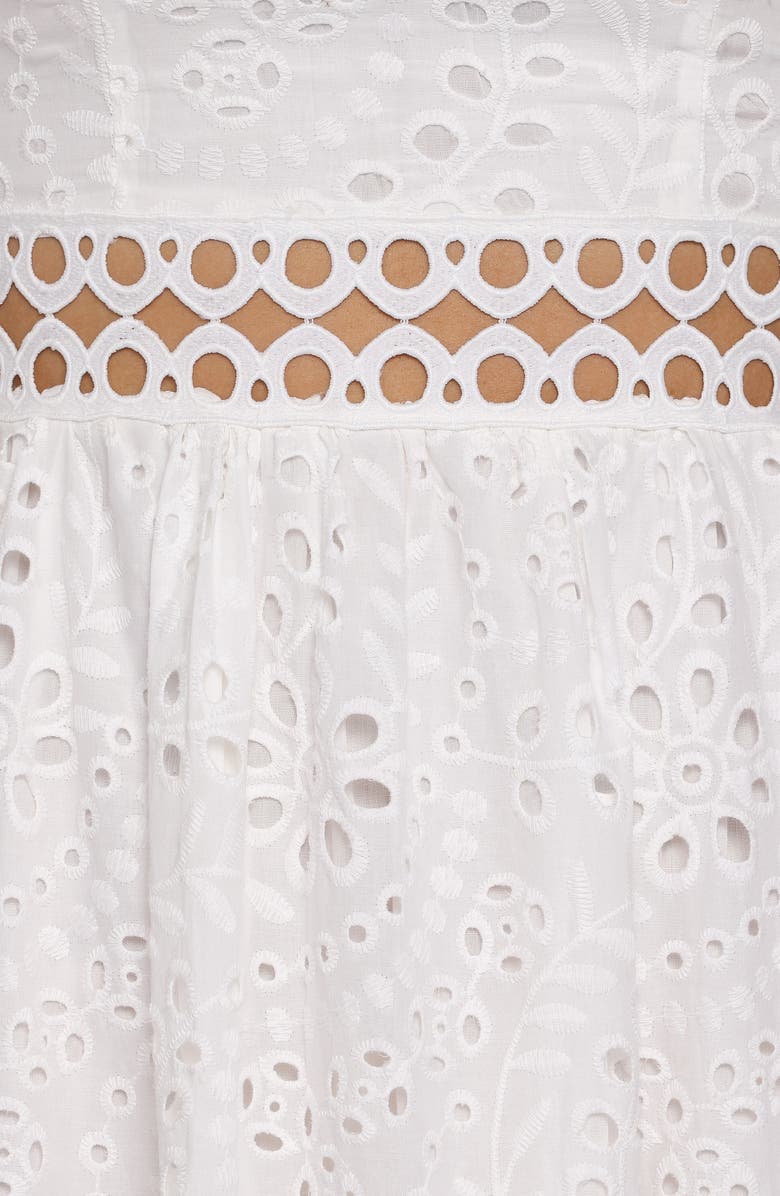 Petal & Pup Melania Cotton Eyelet Maxi Dress, Alternate, color, White