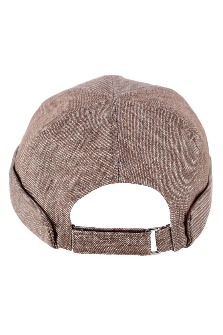 Men's Denim Linen Docker Cap, Alternate, color, Brown