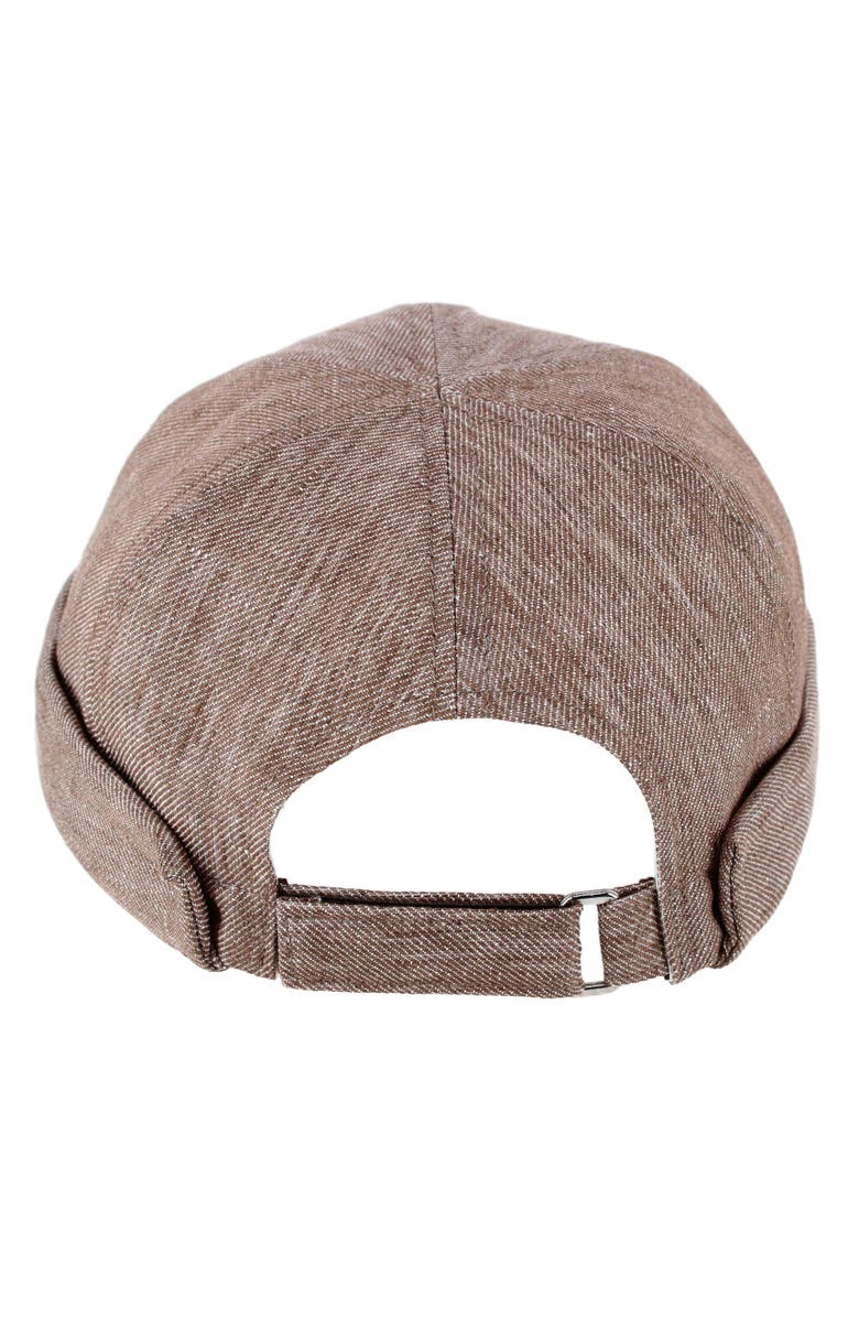 Wigens Men's Denim Linen Docker Cap, Alternate, color, Brown