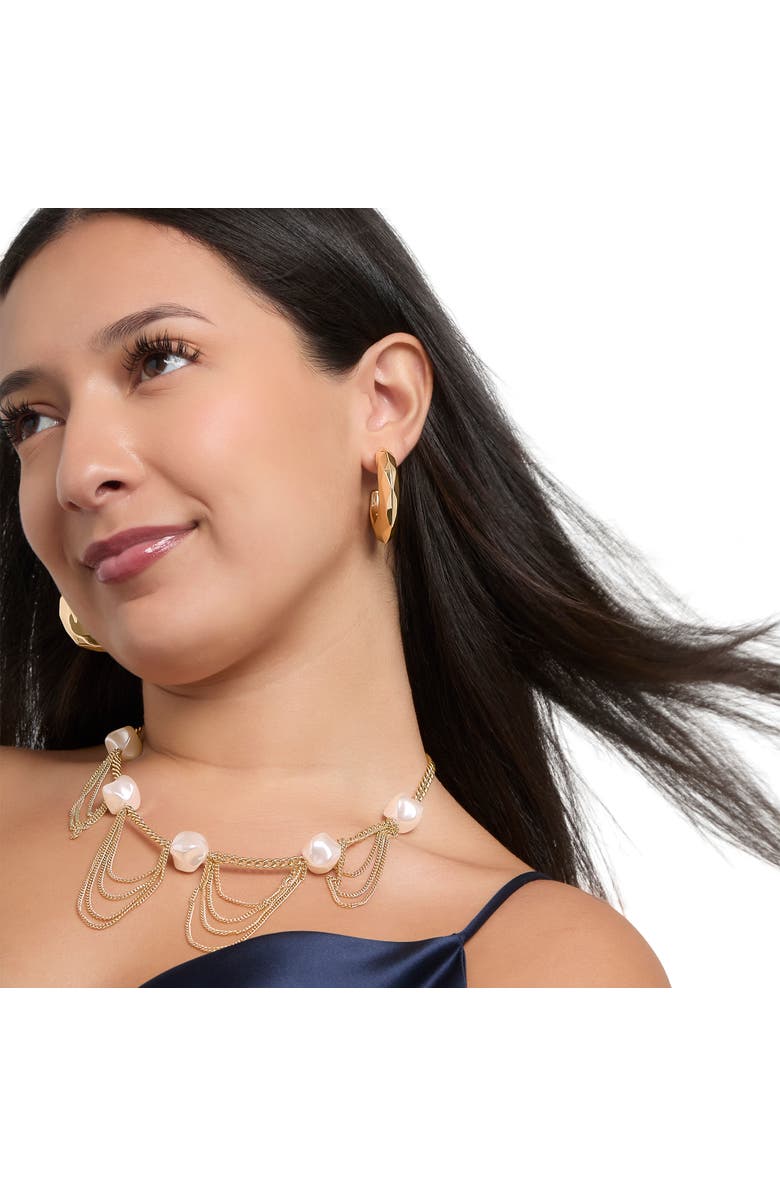 BCBG Gold-Tone Post Earrings, Alternate, color, Gold