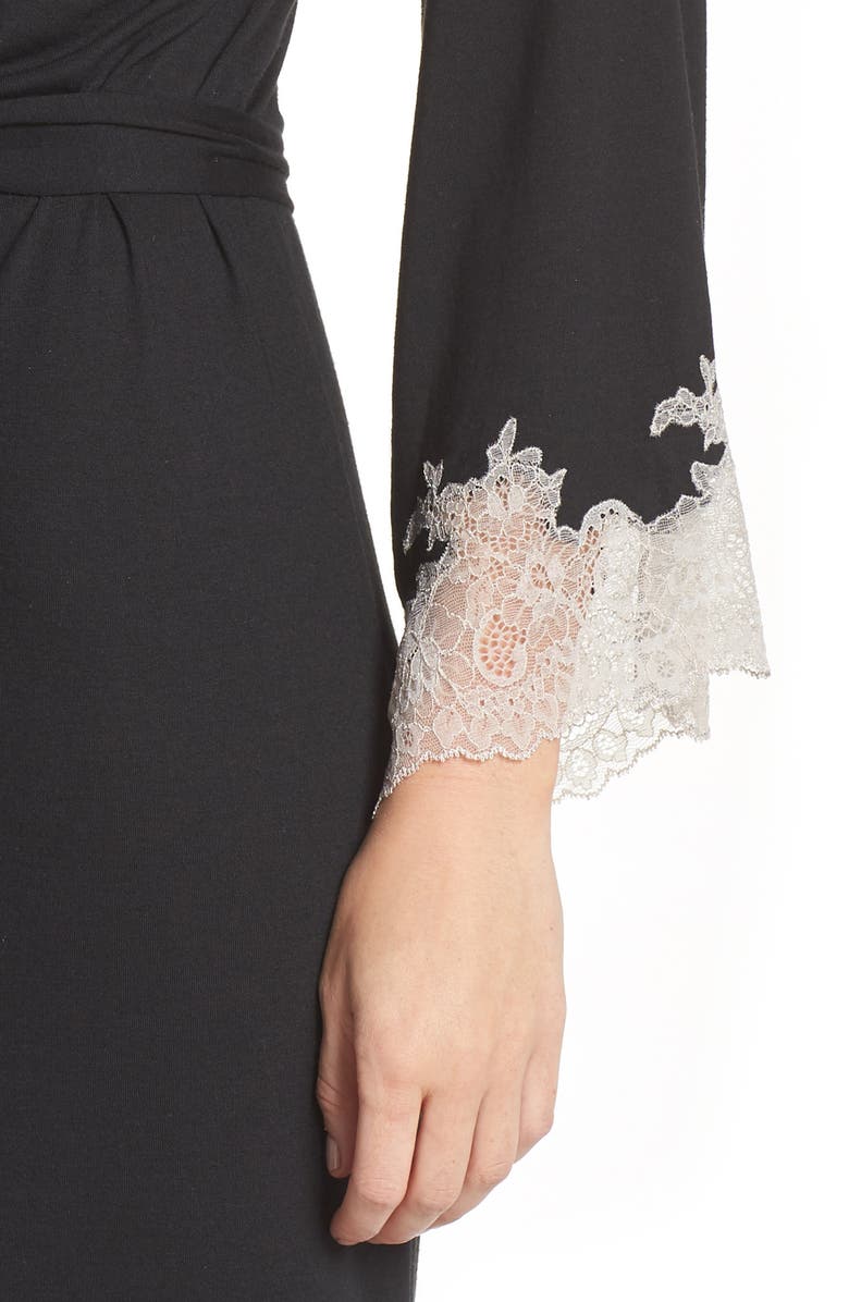 Natori Luxe Shangri-La Robe, Alternate, color, Black