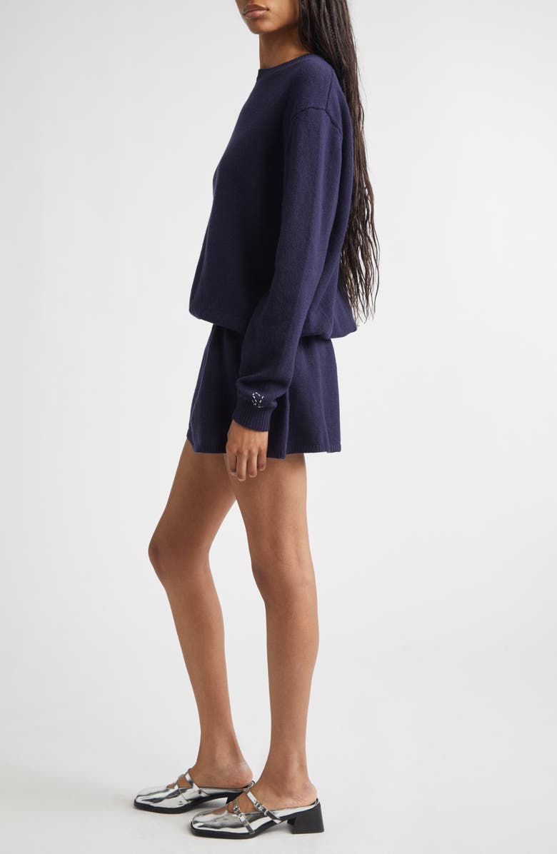 Sandy Liang Kazia Oversize Long Sleeve Sweater Dress, Alternate, color, Navy