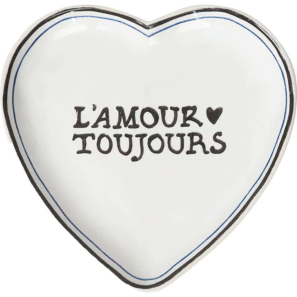 Juliska L'amour Toujours 7" Heart Tray In Whitewash/black