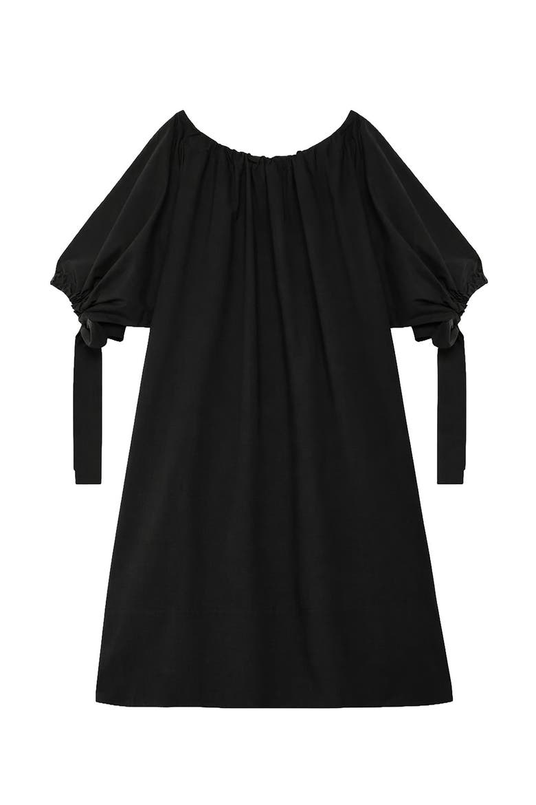Poplin Midi Dress, Alternate, color, Black