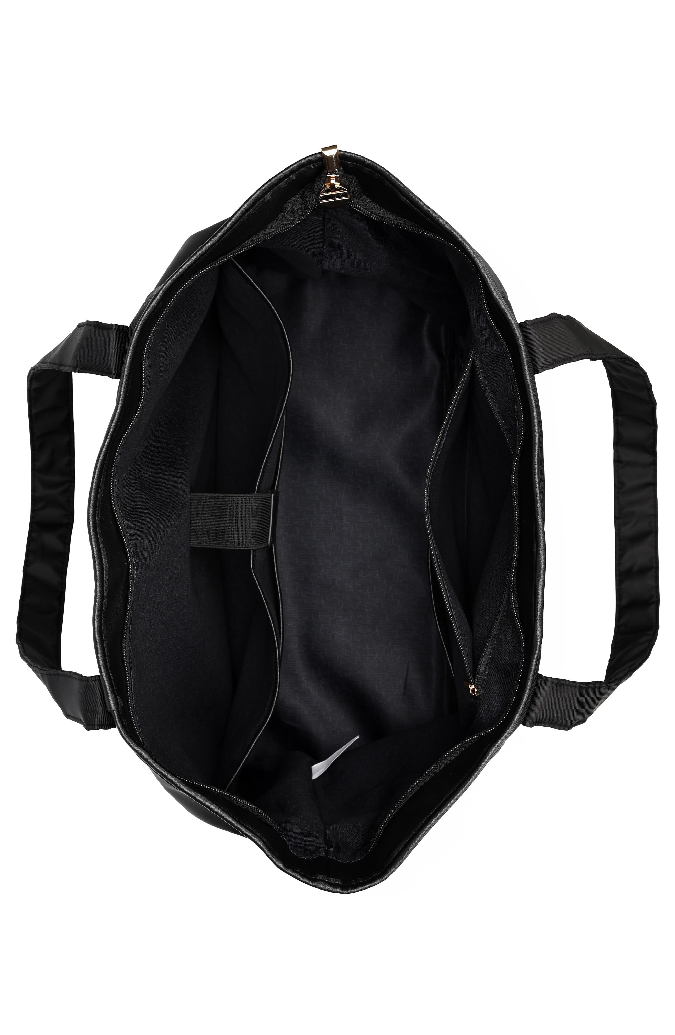 ELLE Rendezvous 38L Twill Weekender Duffel Bag, Alternate, color, Black