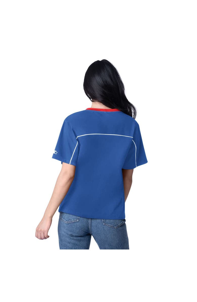 STARTER Women's Starter Royal Chicago Cubs Game Day V-Neck T-Shirt, Alternate, color, 