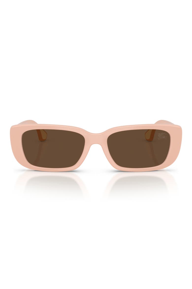 Kids' 50mm Rectangular Sunglasses, Main, color, PINK / DARK BROWN