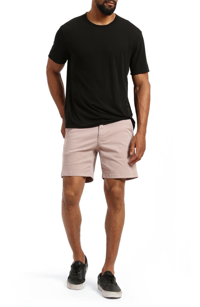 Mavi Jeans Noah Flat Front Stretch Twill Shorts, Alternate, color, Rose Twill