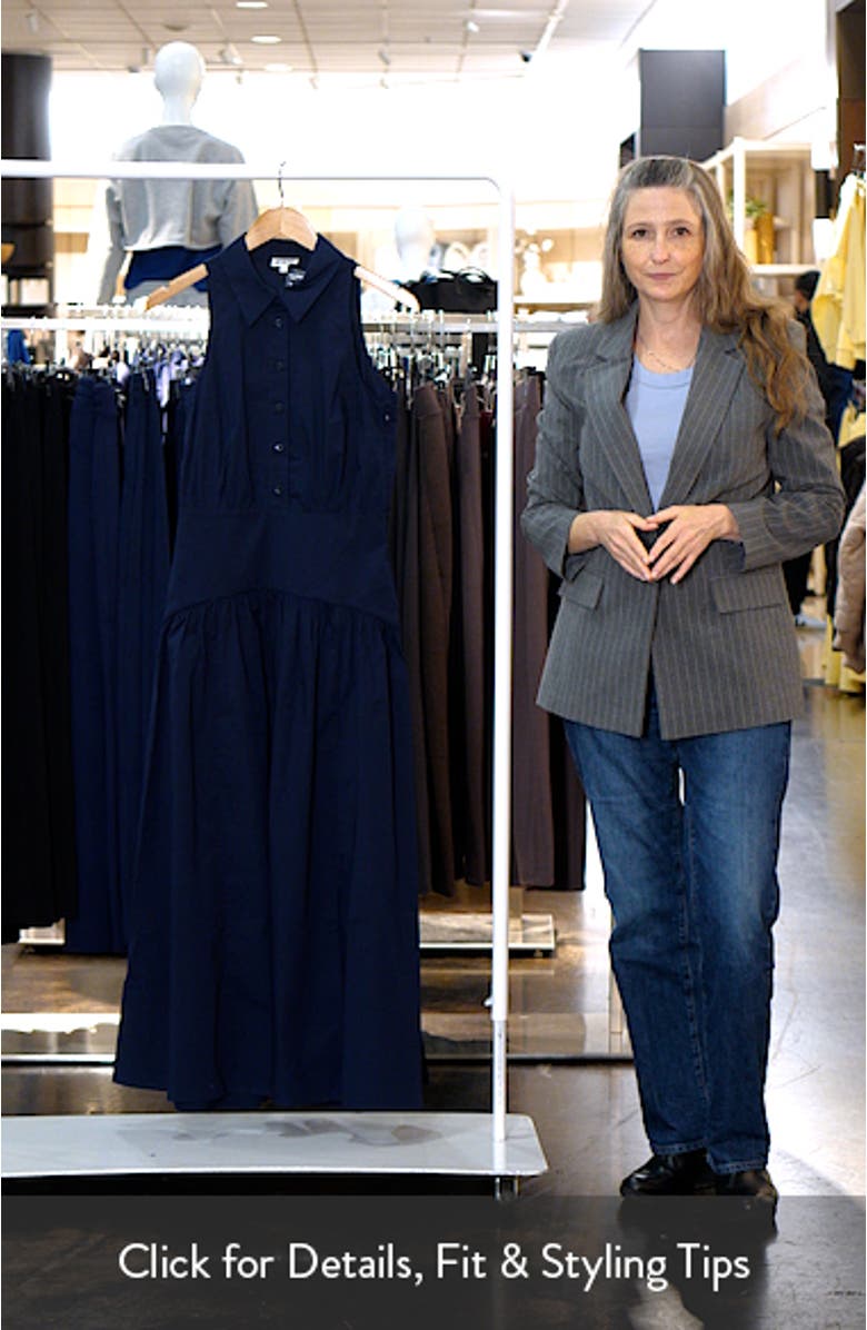 Romy Sleeveless Stretch Cotton Shirtdress, sales video thumbnail