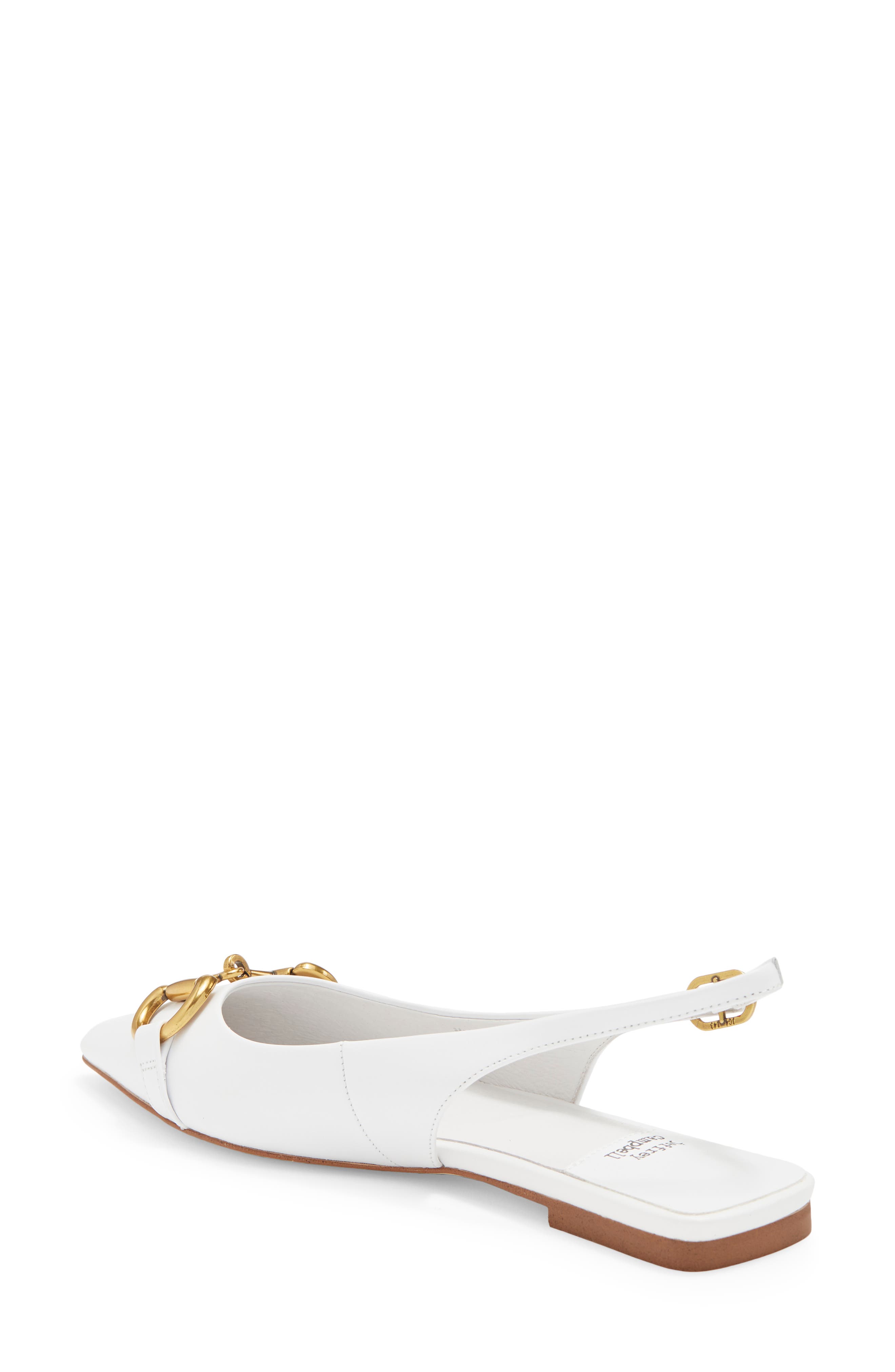 Evaline Slingback Pointed Toe Flat, Alternate, color, WHITE GOLD