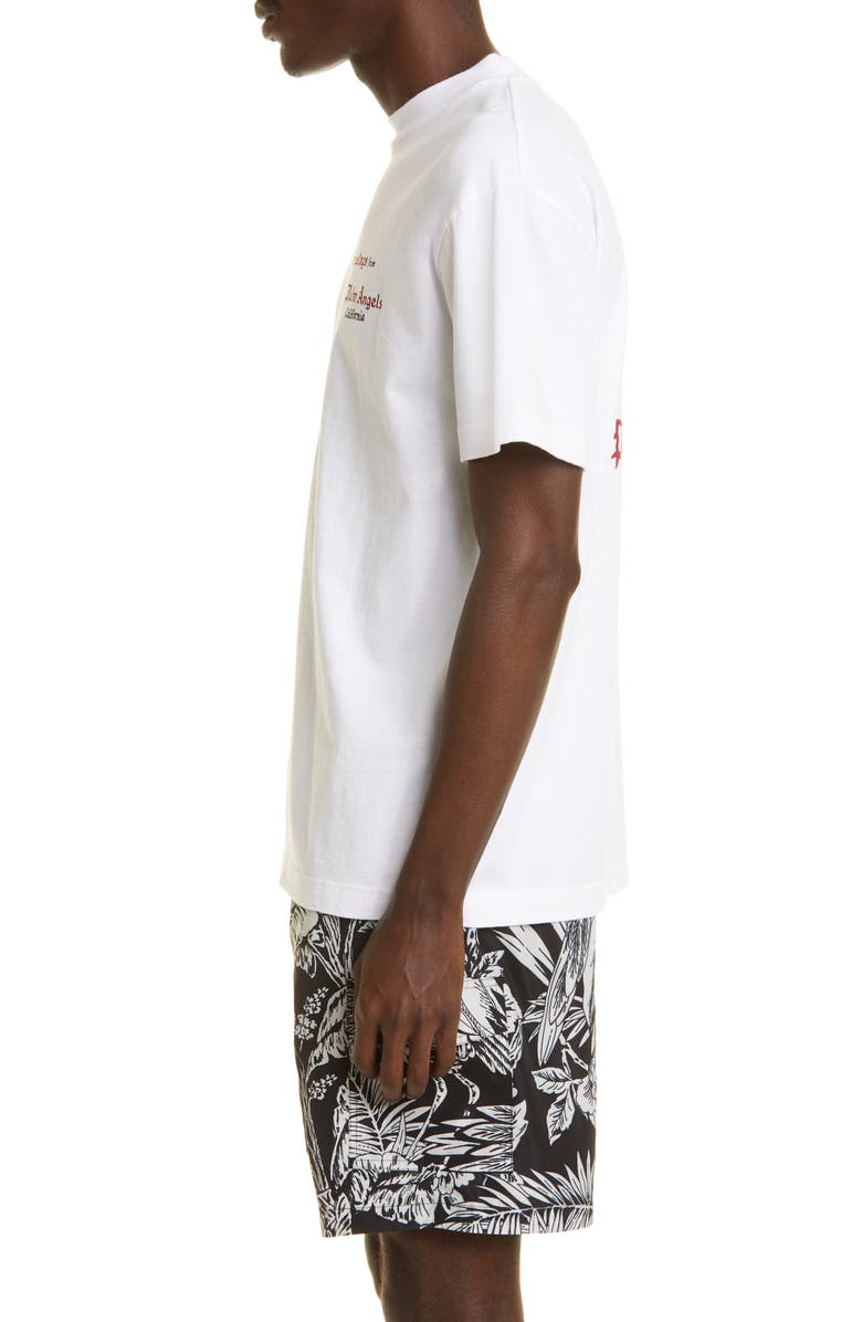 Palm Angels Coral Cotton Logo Graphic Tee, Alternate, color, 
