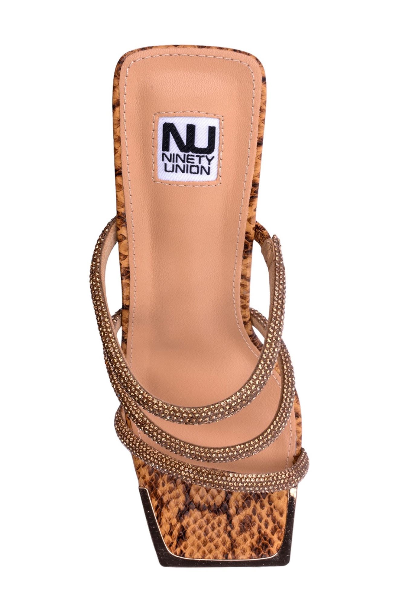NINETY UNION Angel Snake Embossed Wedge Heel Sandal, Alternate, color, Camel