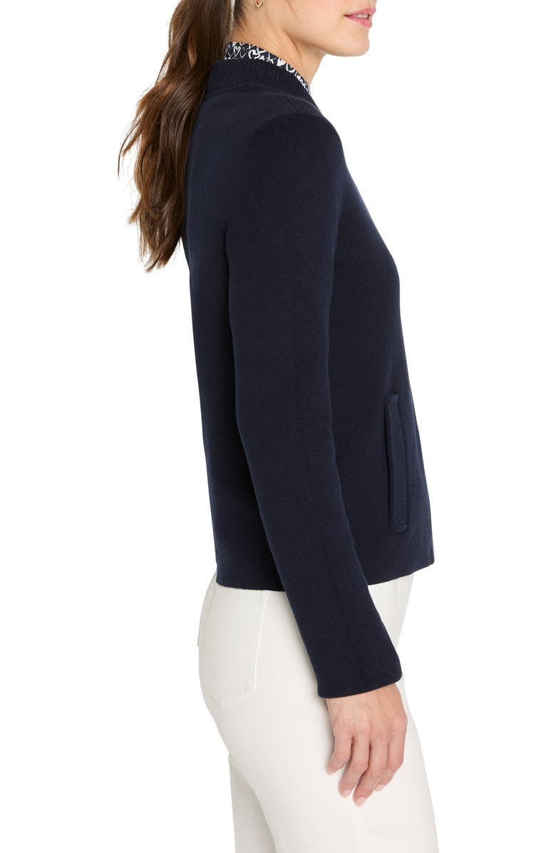 NIC+ZOE Knit Bomber Jacket, Alternate, color, Dark Indigo