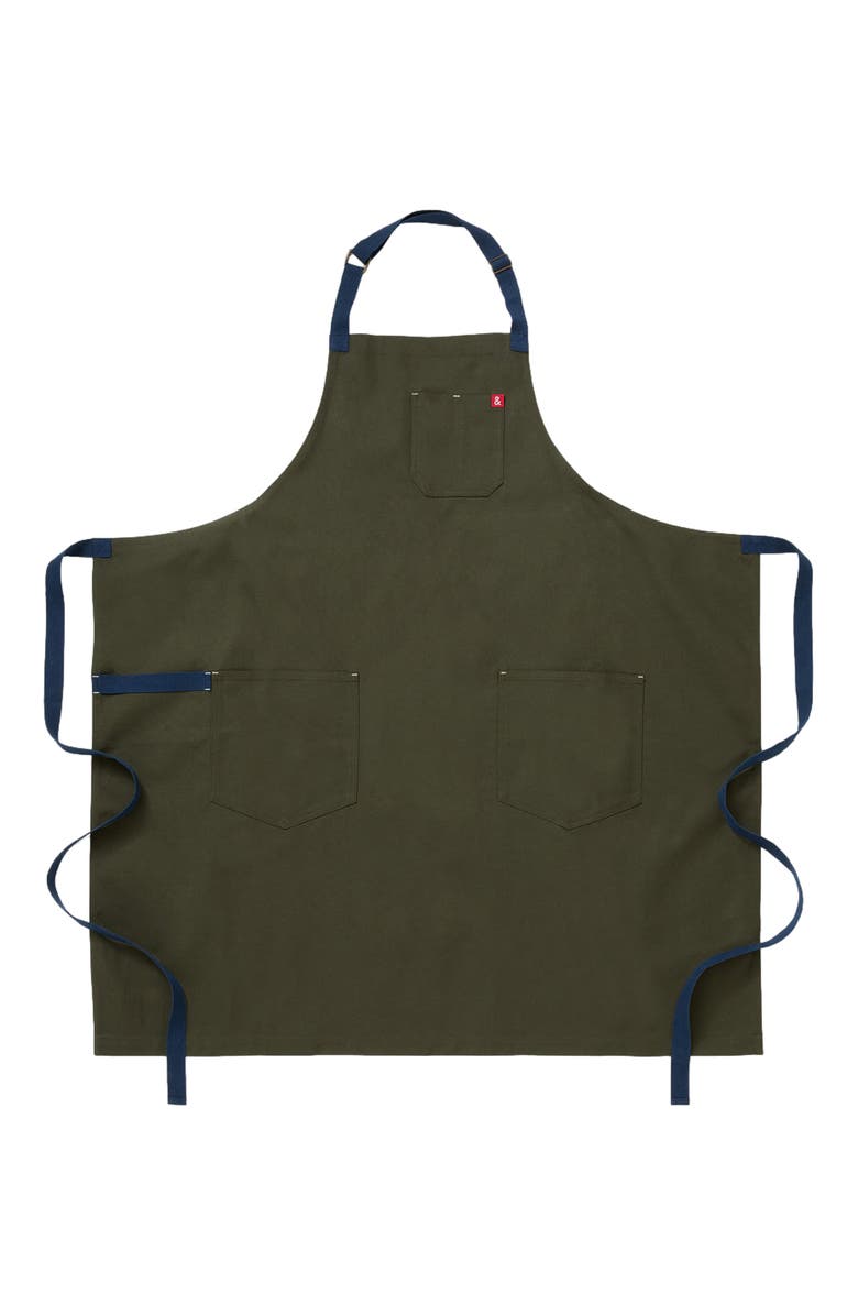 Hedley & Bennett The Big Apron - Olive Green with Navy Straps, Main, color, Olive