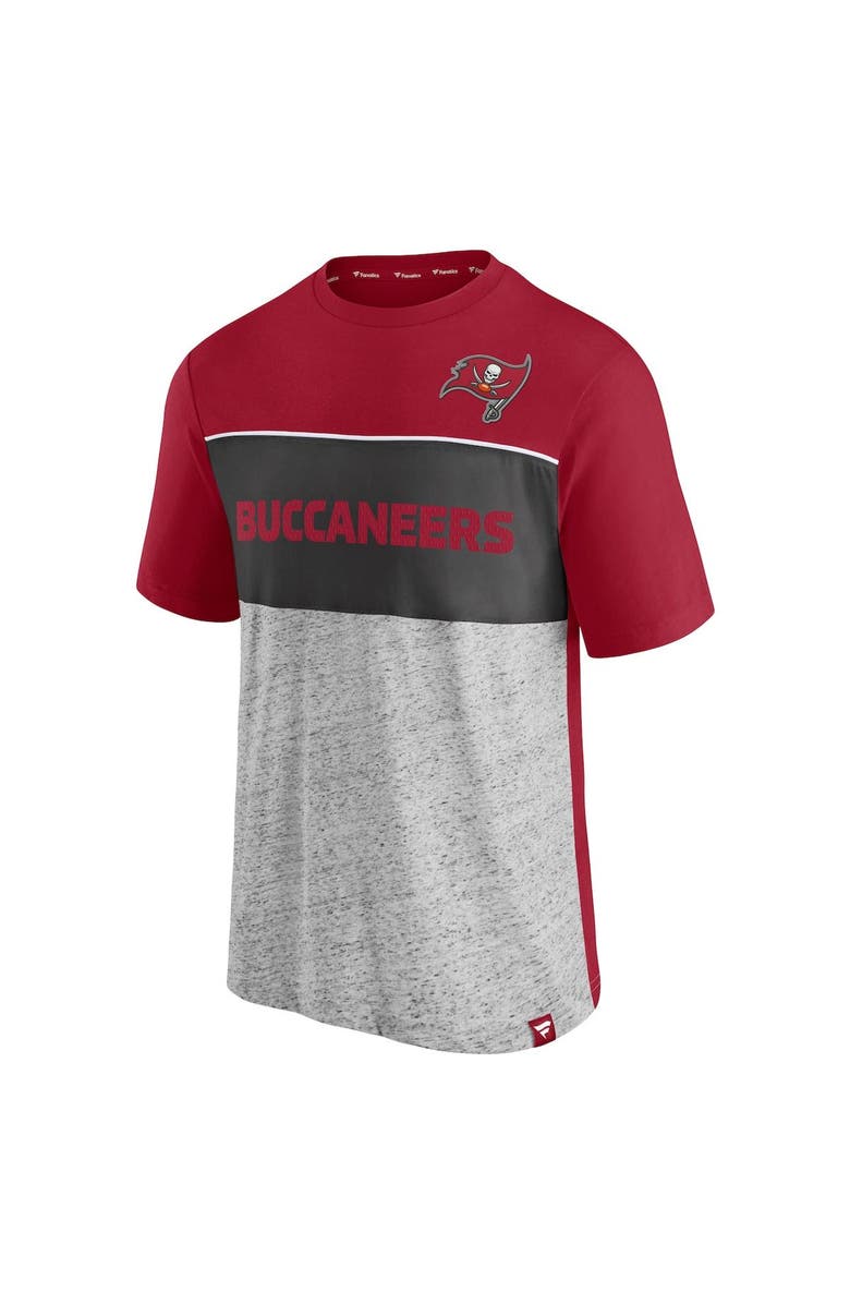 FANATICS Men
s Fanatics Branded Red/Heathered Gray Tampa Bay Buccaneers Colorblock T-Shirt, Alternate, color, Red