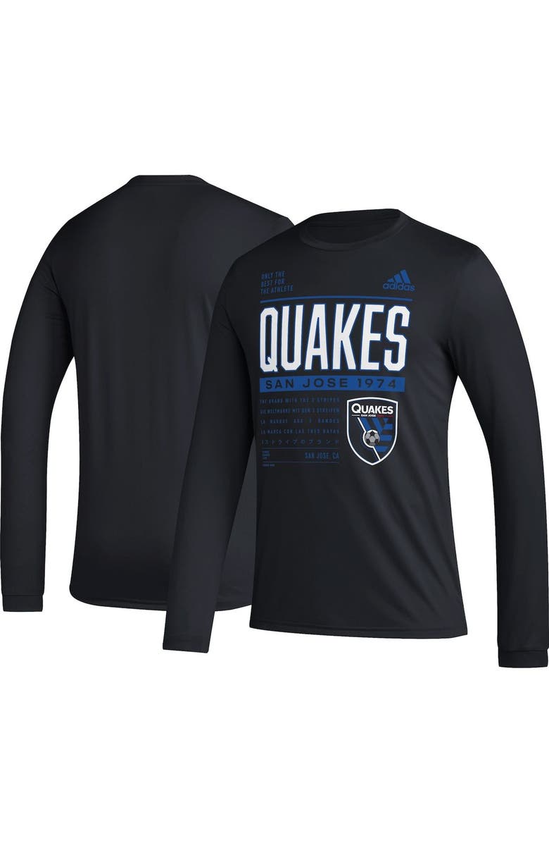 adidas Men's adidas Black San Jose Earthquakes Club DNA Long Sleeve AEROREADY T-Shirt, Main, color, Black