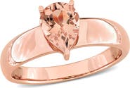 Julianna B. Morganite Teardrop Solitaire Ring 14k