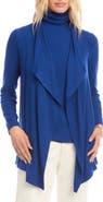 Karen Kane Rib Draped Open Front Cardigan