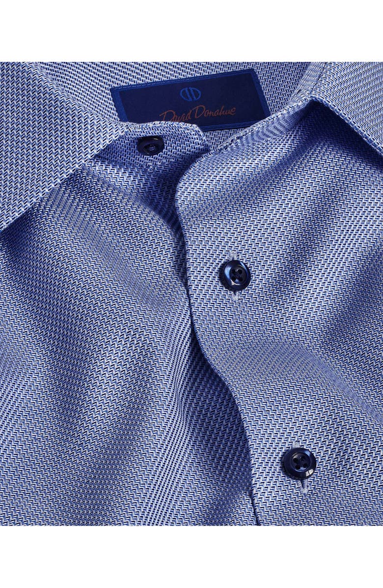 David Donahue Trim Fit Micropattern Textured Cotton Twill Dress Shirt, Alternate, color, 