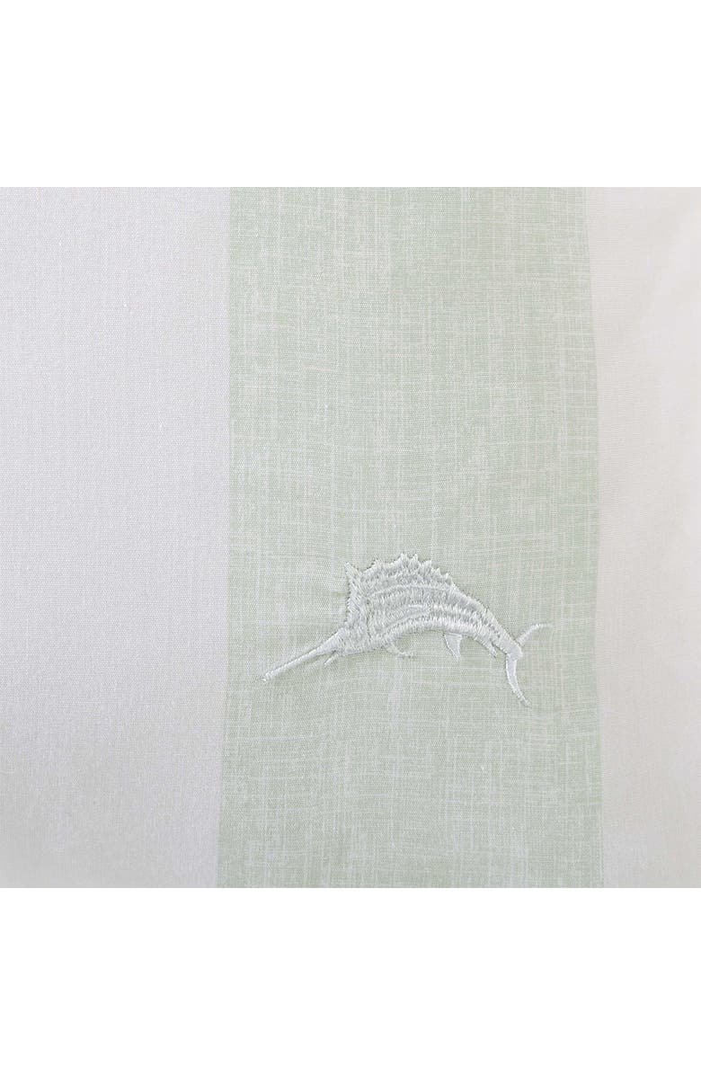 Tommy Bahama Awning Stripe Square Throw Pillow, Alternate, color, Spring Green