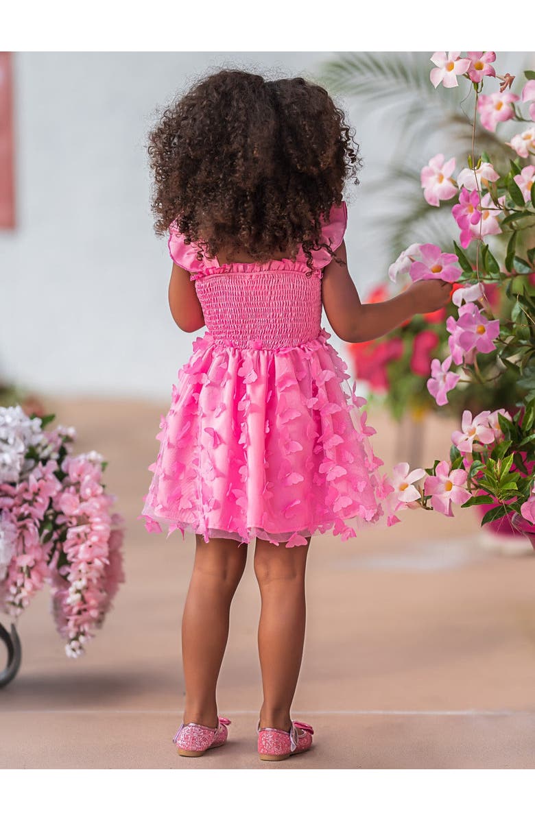 Mia Belle Girls Girls Butterfly Kisses Pink Smocked Dress, Alternate, color, Pink